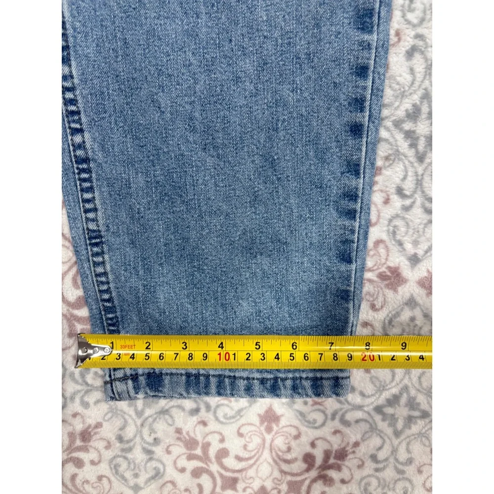 Vintage Lee High Waisted Mom Jeans Light Wash Elastic Waist Tapered Leg 14M 14L